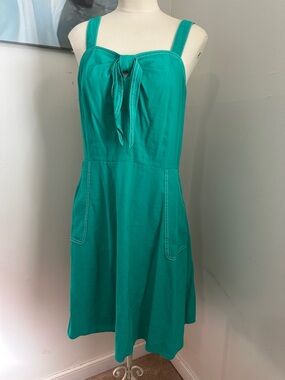 a.new day green Tie-Front Midi Dress
